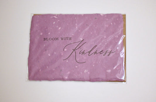 Bloom with Kindness Letterpress Print on Speckled Paper