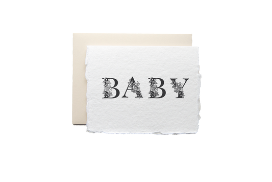 “BABY” with Floral Elements Greeting Card